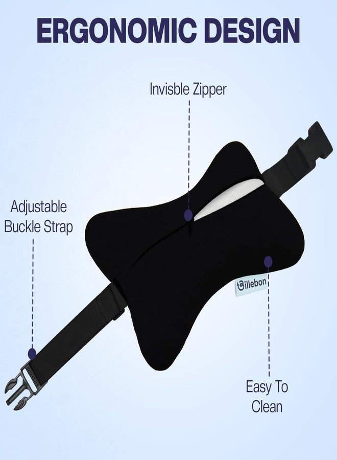 Billebon Car Neck Rest Pillow | Memory Foam Neck Pillow for Car, Car Seat Head Rest Cushion for Neck & Cervical Support - Relieves Neck Pain (Black) - Image 5